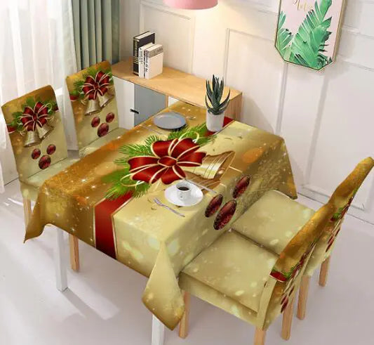 Christmas Chair Covers with Festive Print (Single Piece)