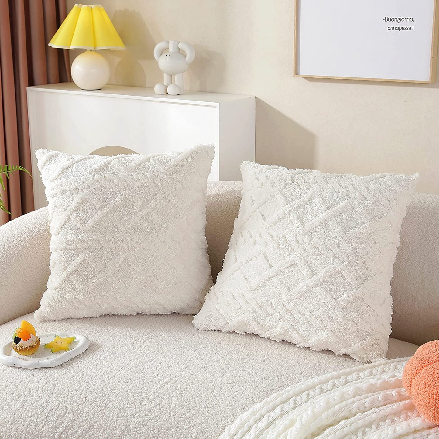 Pack of 2 Double sides throw pillow SUPER SOFT 3D FOLORAL PATTERN size 18"x18"