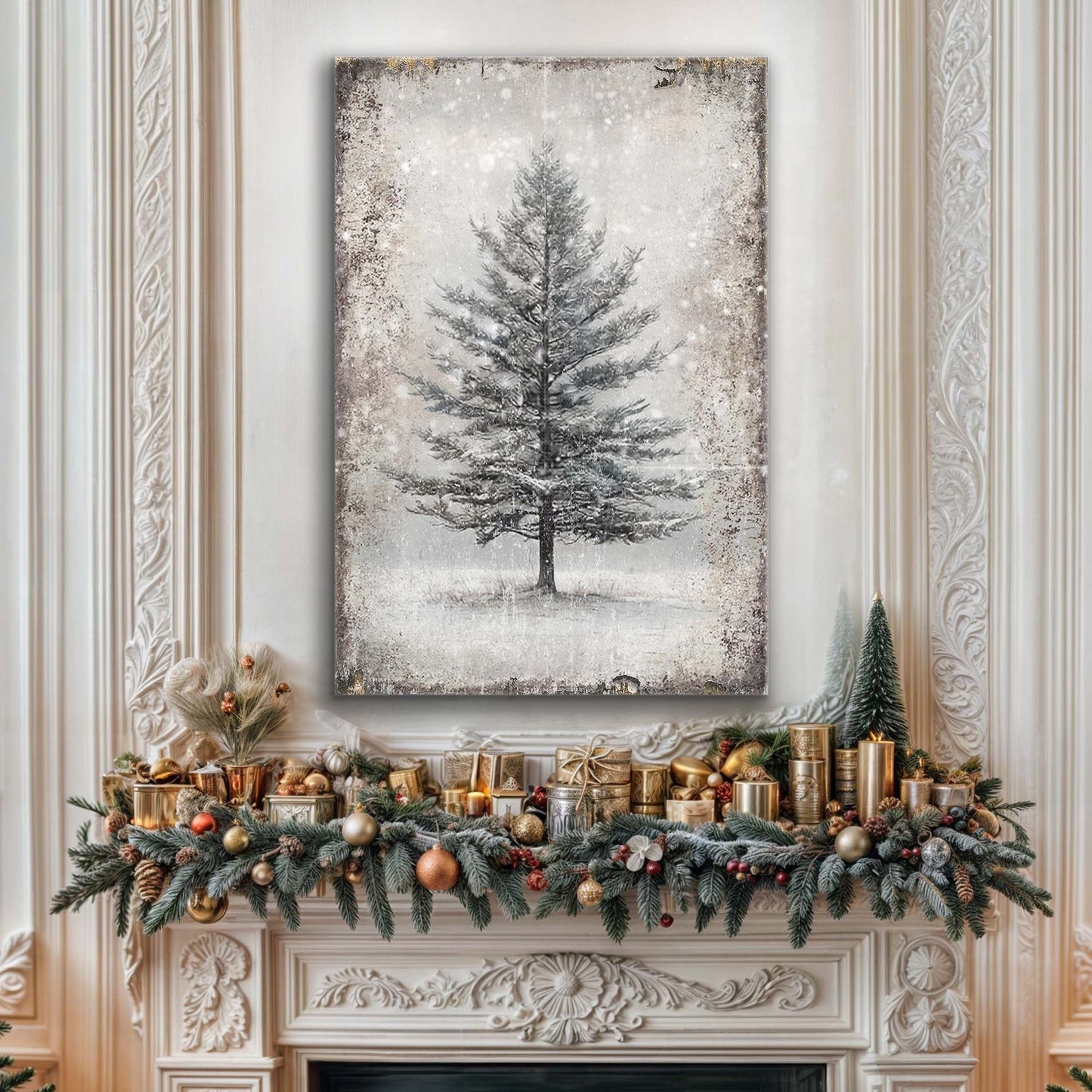 Vintage Christmas Tree Wall Art X