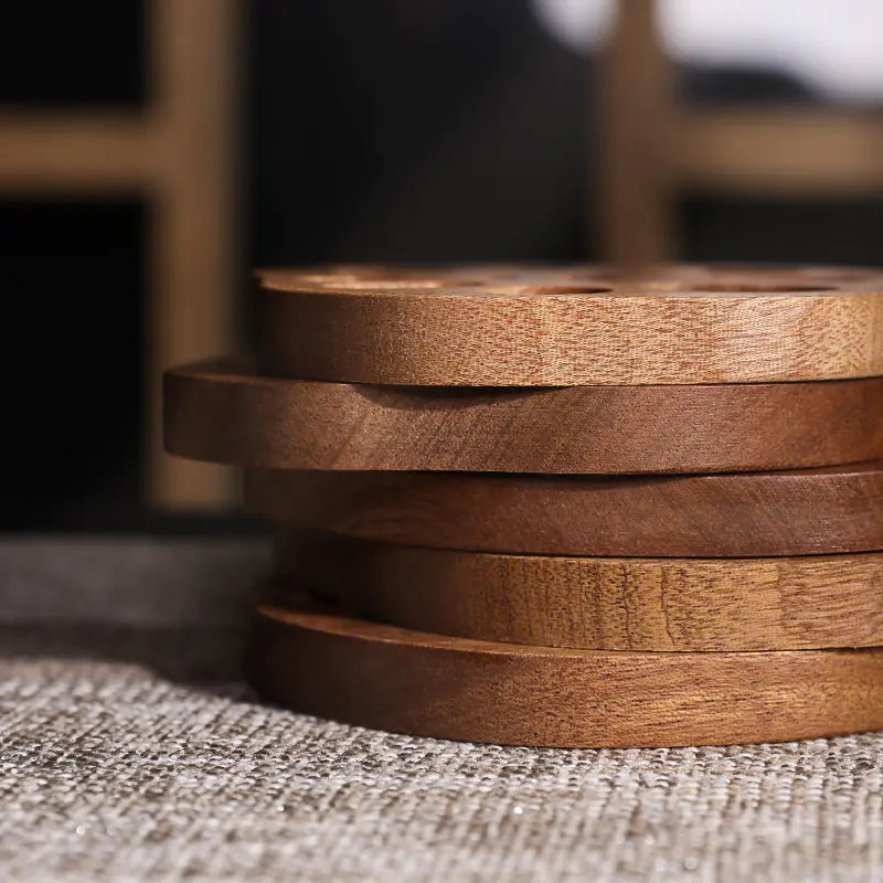 Ebony Wooden Insulated Lotus Root Coaster for Tea