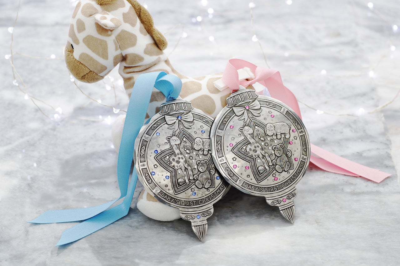 Baby Boy 1st Christmas Ornament with Crystals