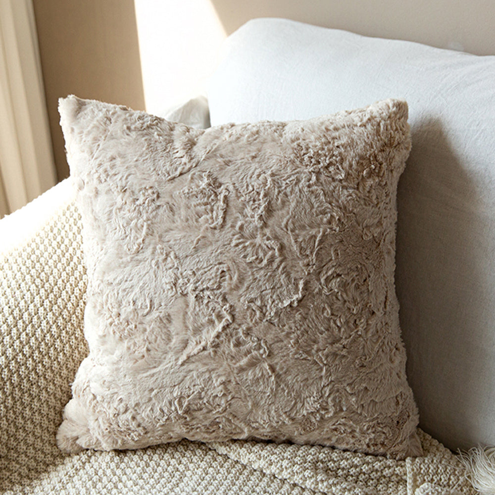 Pack of 2 Double sides furry throw pillow case and insert great to snuggle size 18"x18"