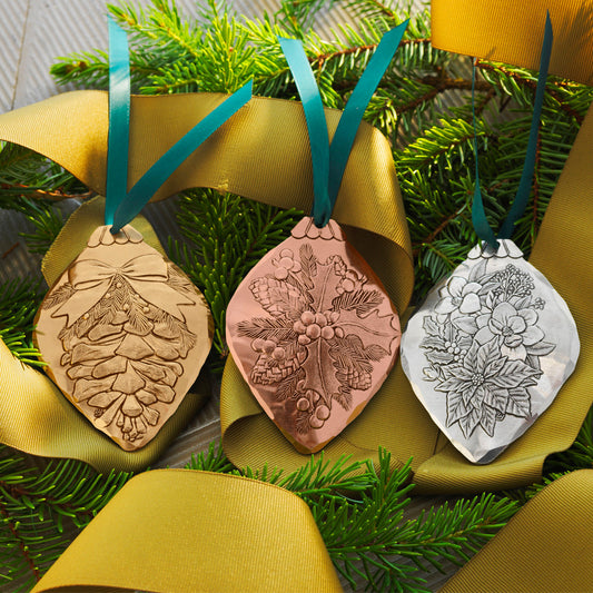 Christmas Botanicals Ornament Set- Mixed Metal