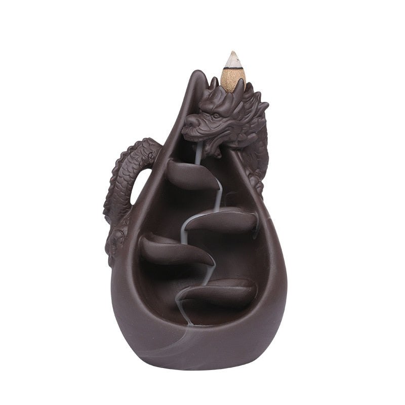 Dragon Cascading Ceramic Backflow Incense Burner