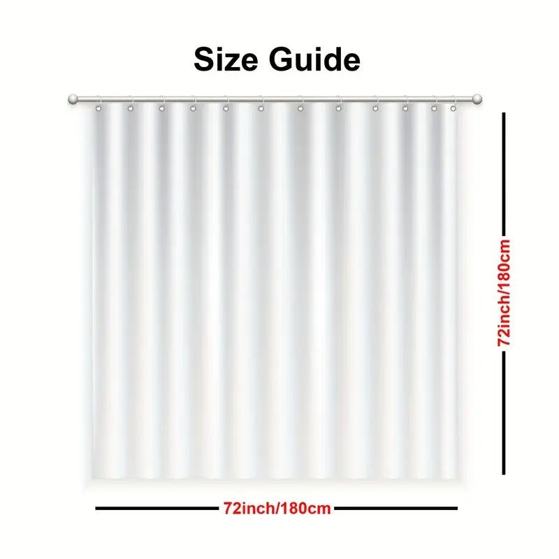 Navy Blue Oil Painting Shower Curtain for Your Bathroom