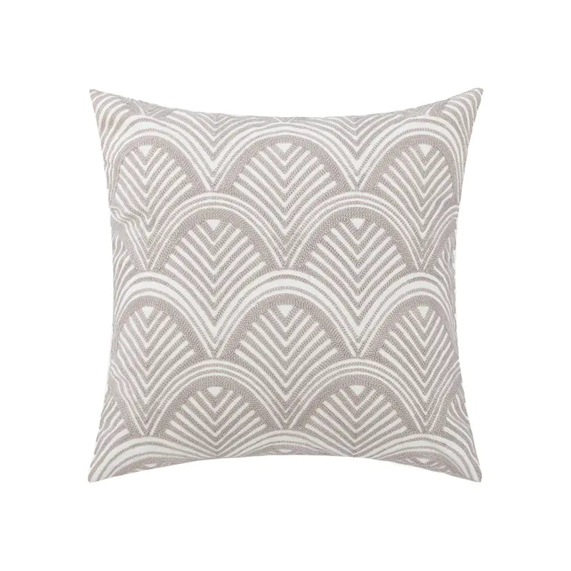 Cotton Chain Embroidered Lumbar Pillow Cover