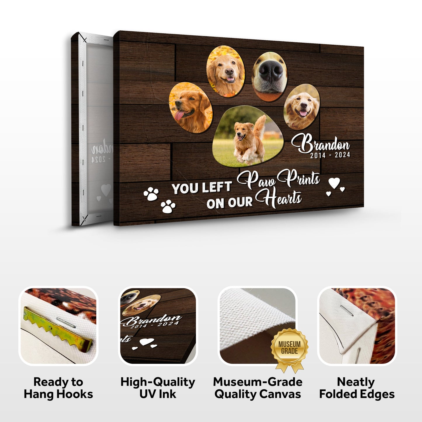 Pet Memorial Sign You Left Paw Prints On Our Hearts