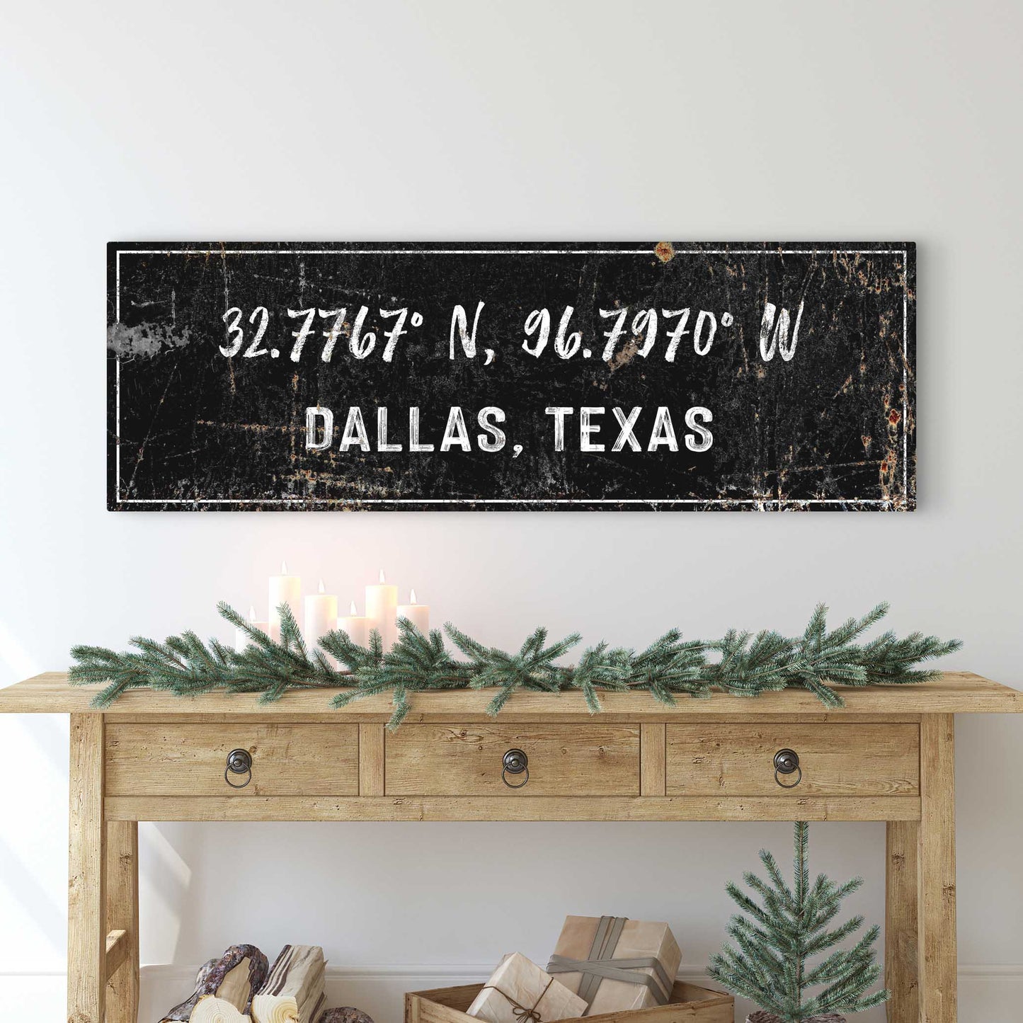 Home Coordinates Rustic Sign