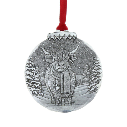 Holiday Highland Cow Ornament