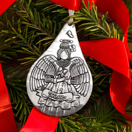Hope Angel Teardrop Ornament