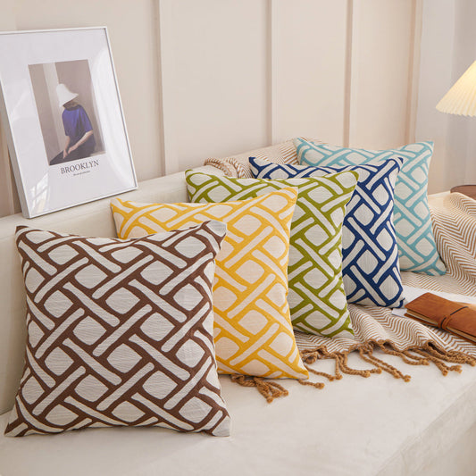 Geometric Links Accent Decorative Pillow (With/Without Inserts) 18"x18" Set of 2