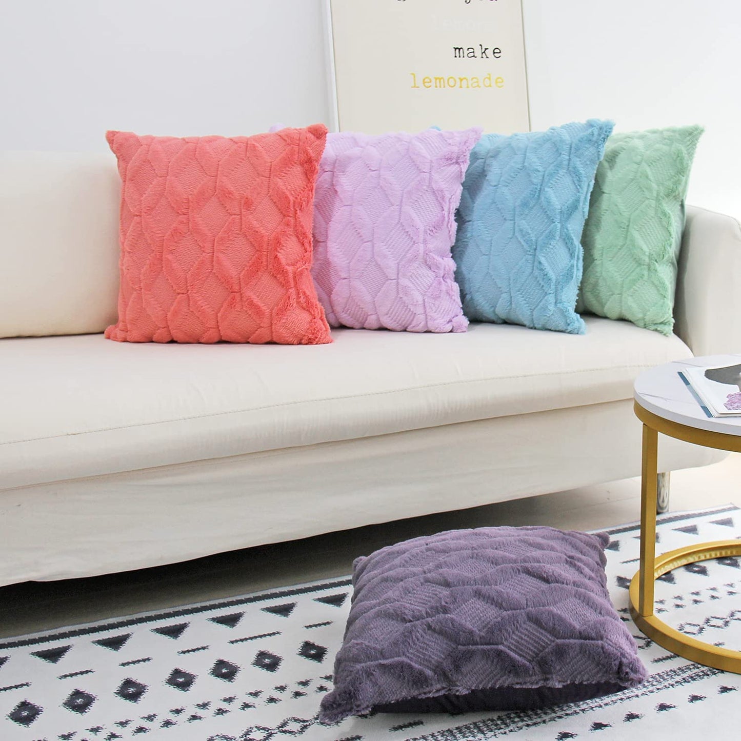 Set of 2 Plush Throw Pillow (With/Without Inserts) size 18"x18" pack of 2 throw pillows