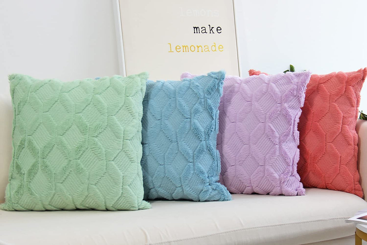 Set of 2 Plush Throw Pillow (With/Without Inserts) size 18"x18" pack of 2 throw pillows