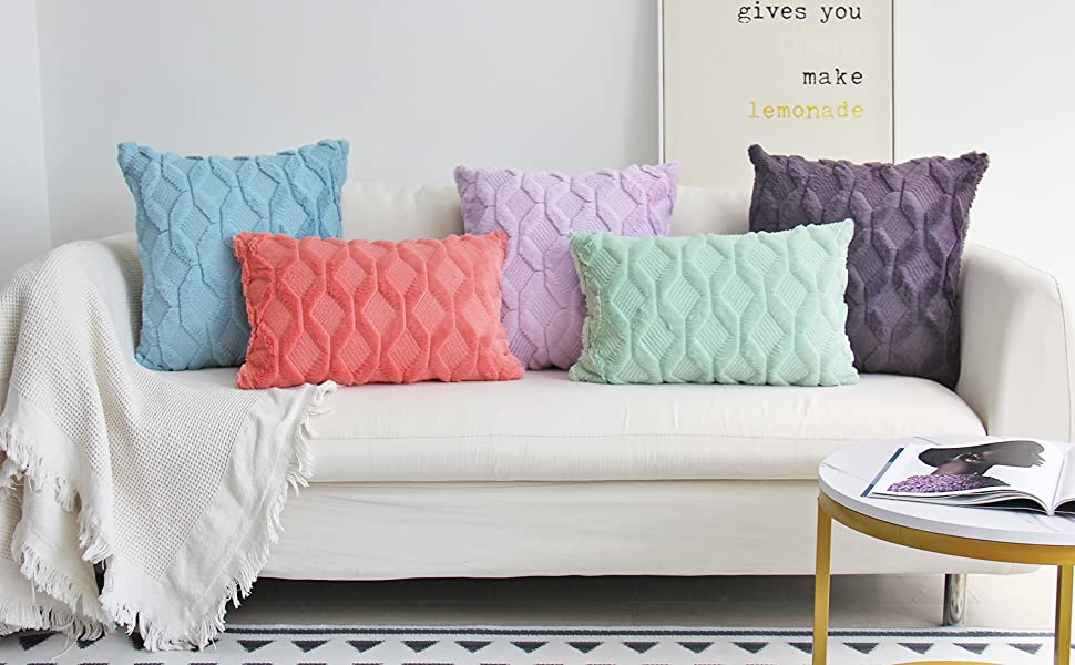 Set of 2 Plush Throw Pillow (With/Without Inserts) size 18"x18" pack of 2 throw pillows