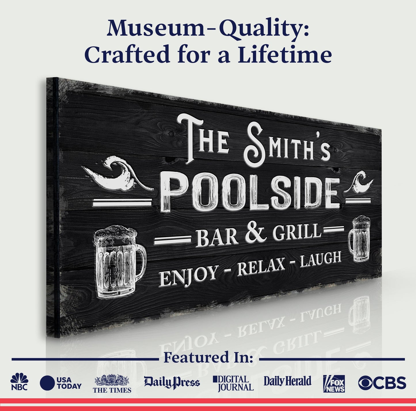 Personalized Poolside Bar And Grill Sign III