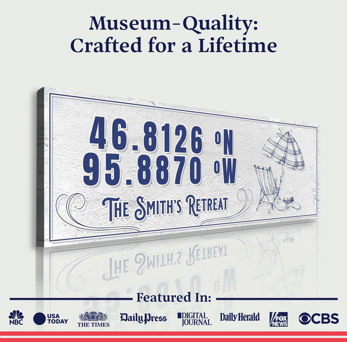 House Retreat Coordinates Sign