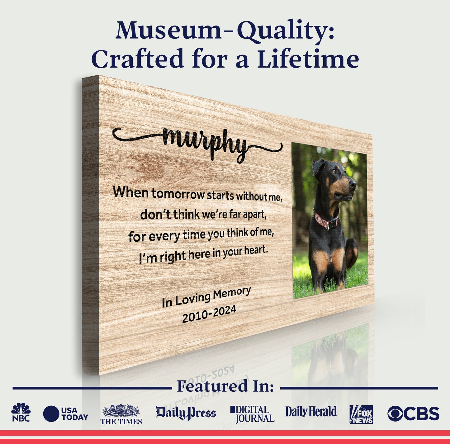 Pet Memorial Sign When Tomorrow Starts Without Me II