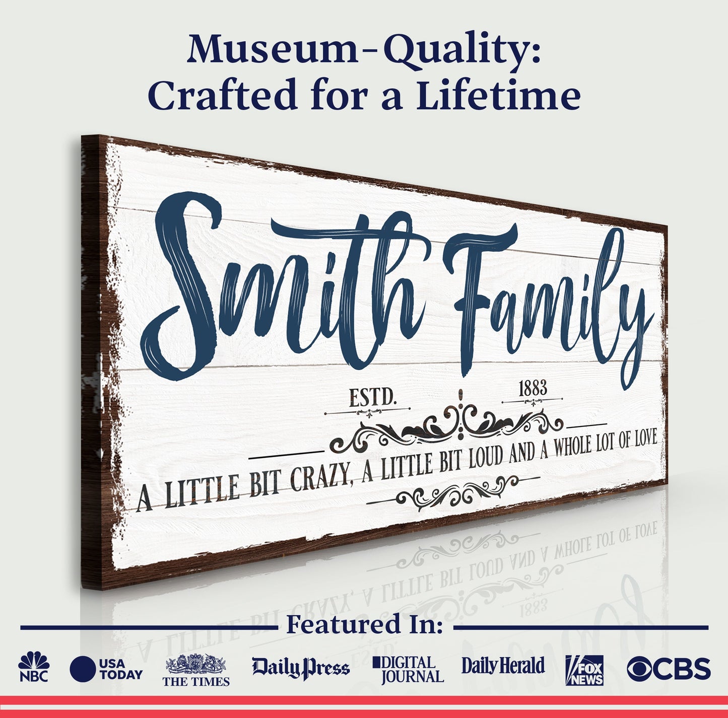 Custom Name Sign Canvas | Personalized Last Name Sign | Family A Little Bit Of Crazy Home Decor | Wedding Anniversary Gift | This is Us Sign (ETSY)