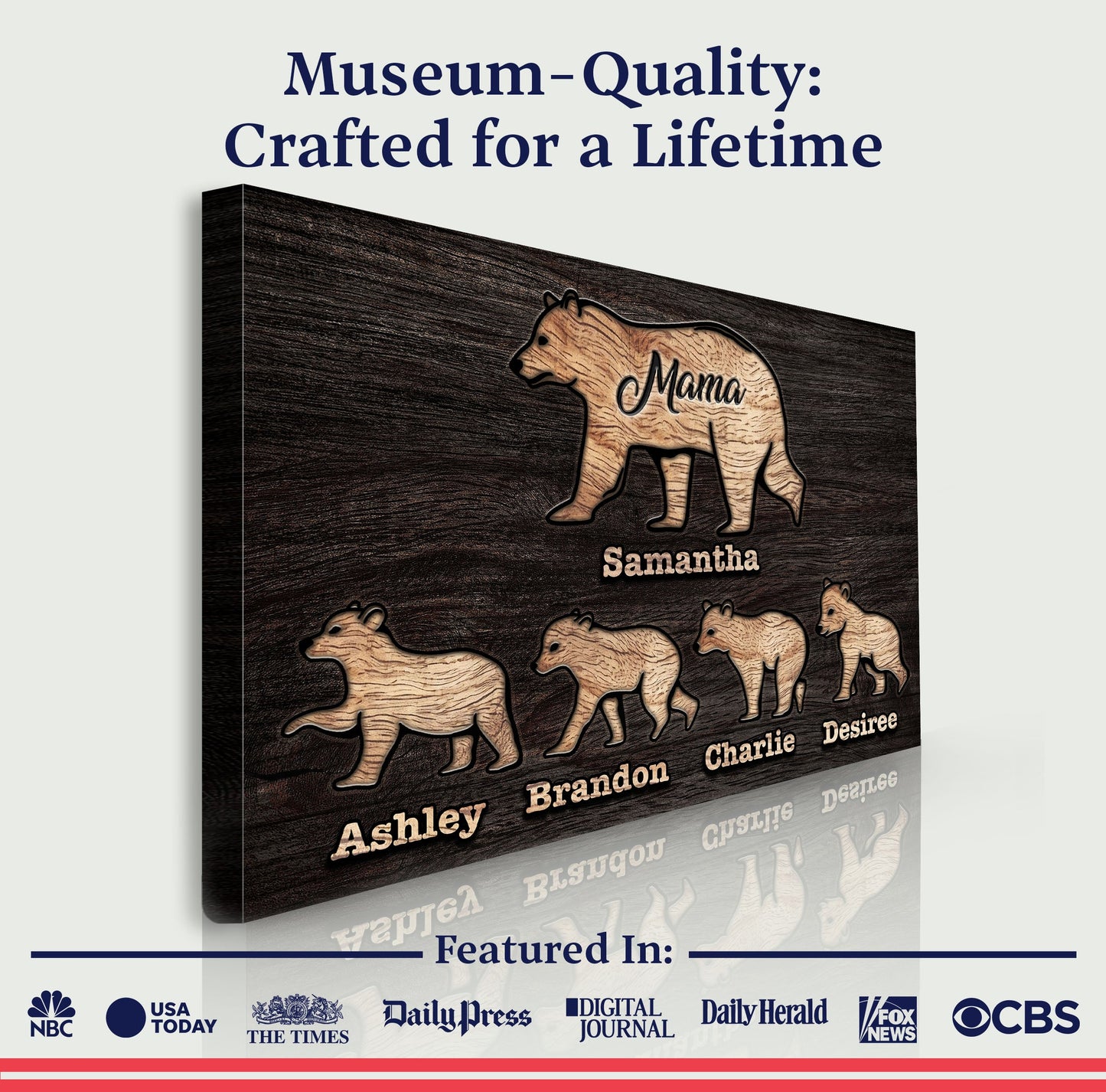 Mother's Day Sign Mother Bear and Cubs