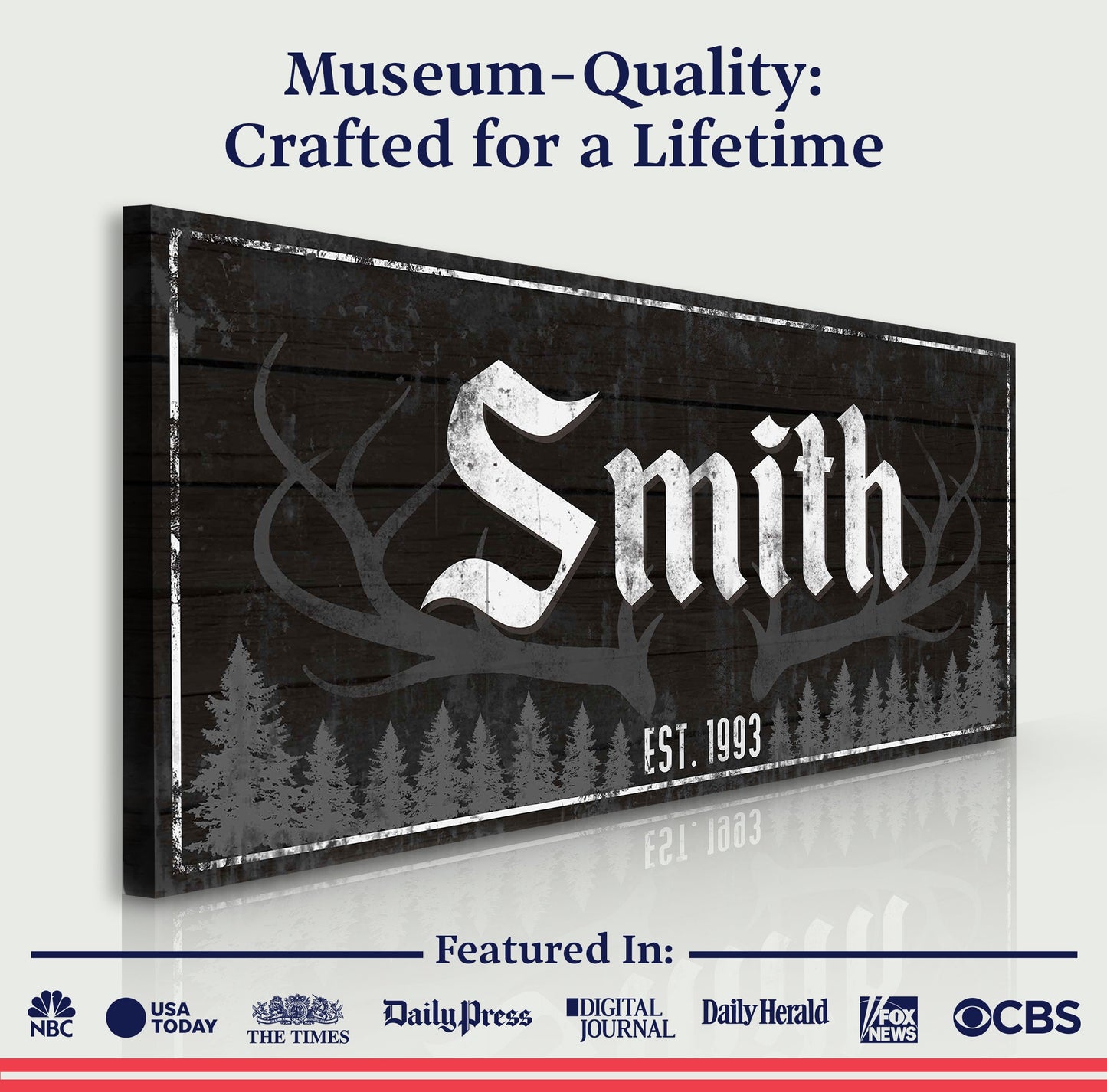 Rustic Family Antler Sign III