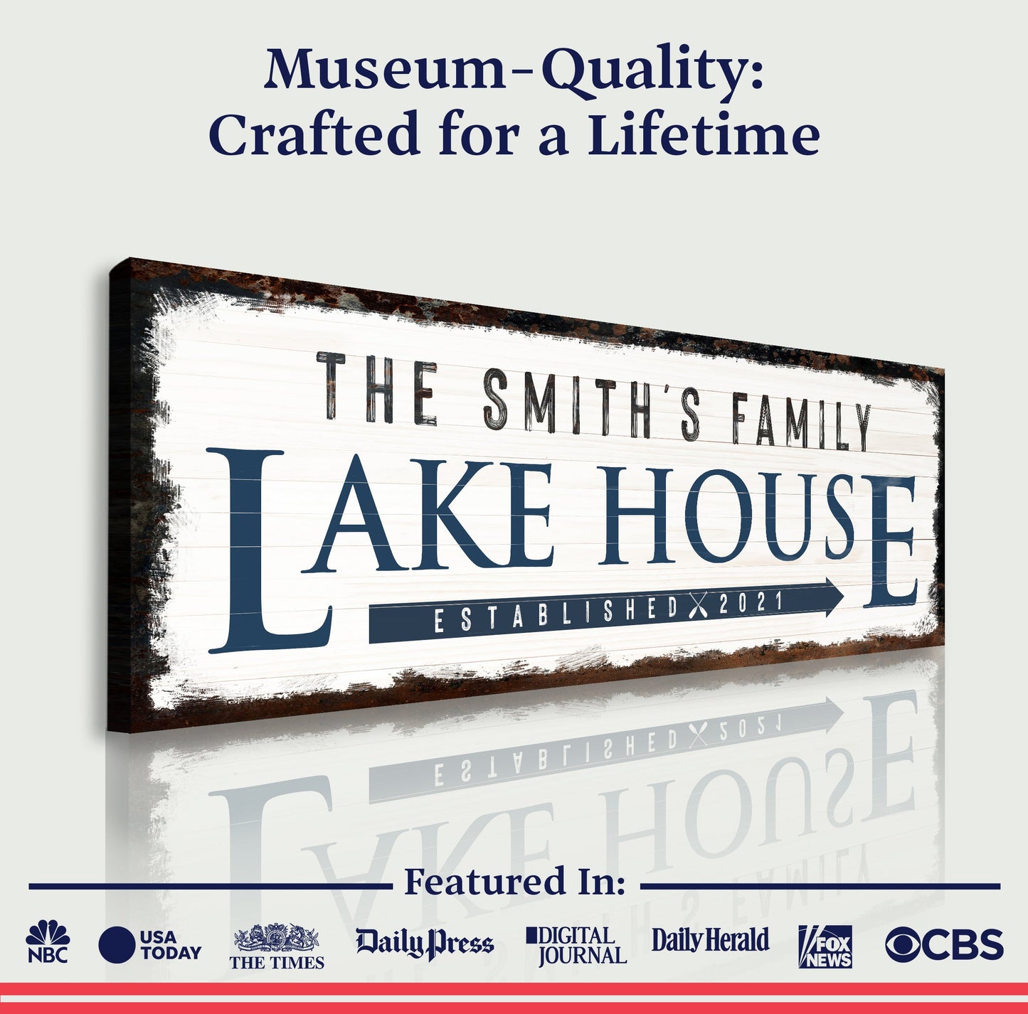 Family Lake House Arrow Sign