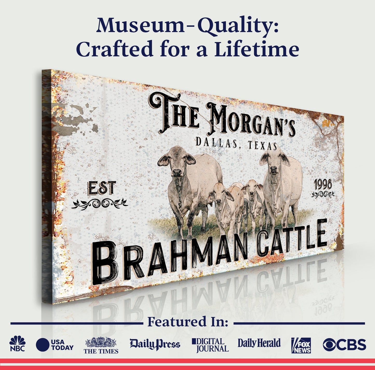 Personalized Brahman Cattle Sign II
