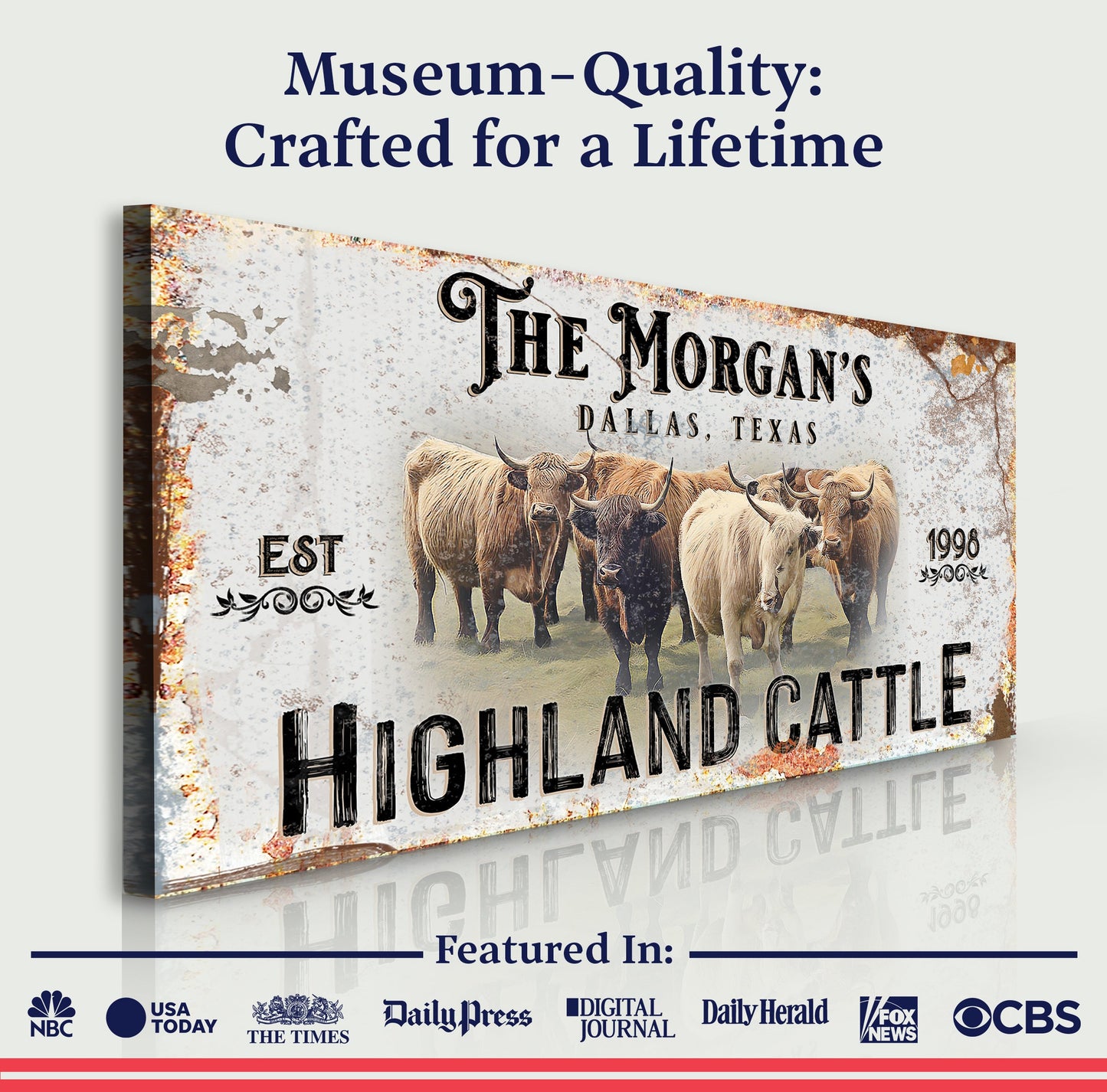 Personalized Highland Cattle Sign III