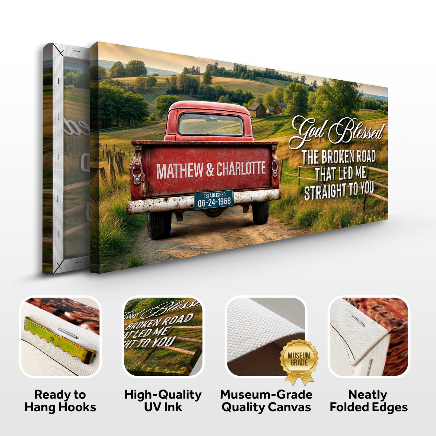 Custom Vintage Truck Couple Sign III