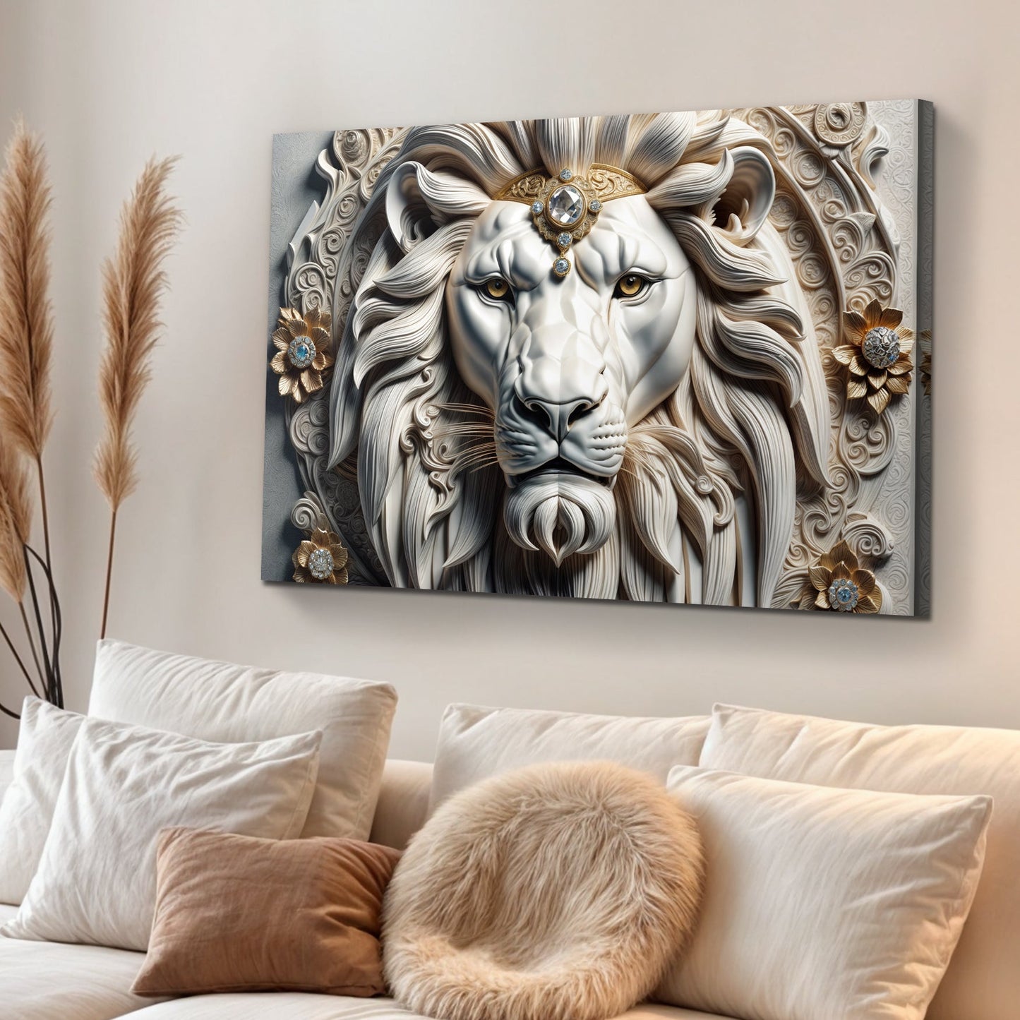 3D Majestic Lion Wall Art II