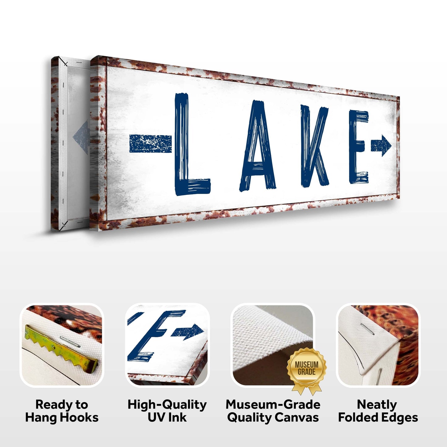 Rustic Lake Arrow Sign
