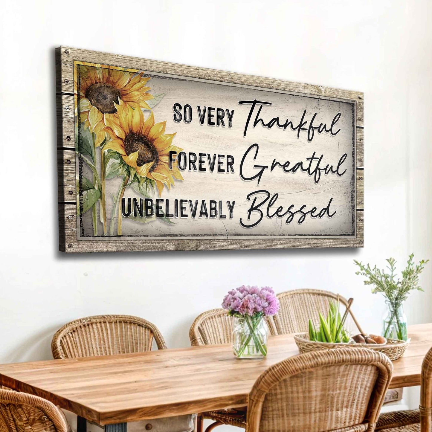 Grateful Thankful Blessed Family Sign II