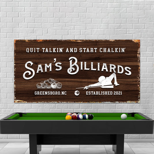 Billiards Room Vintage Sign