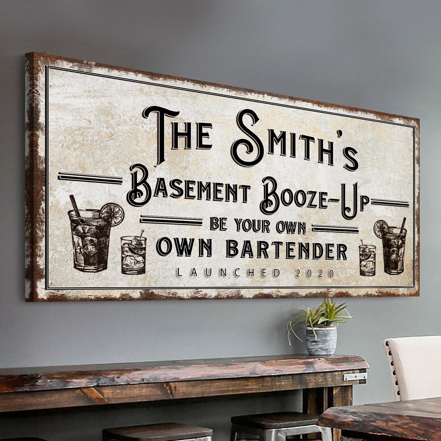 Basement Booze Up Sign
