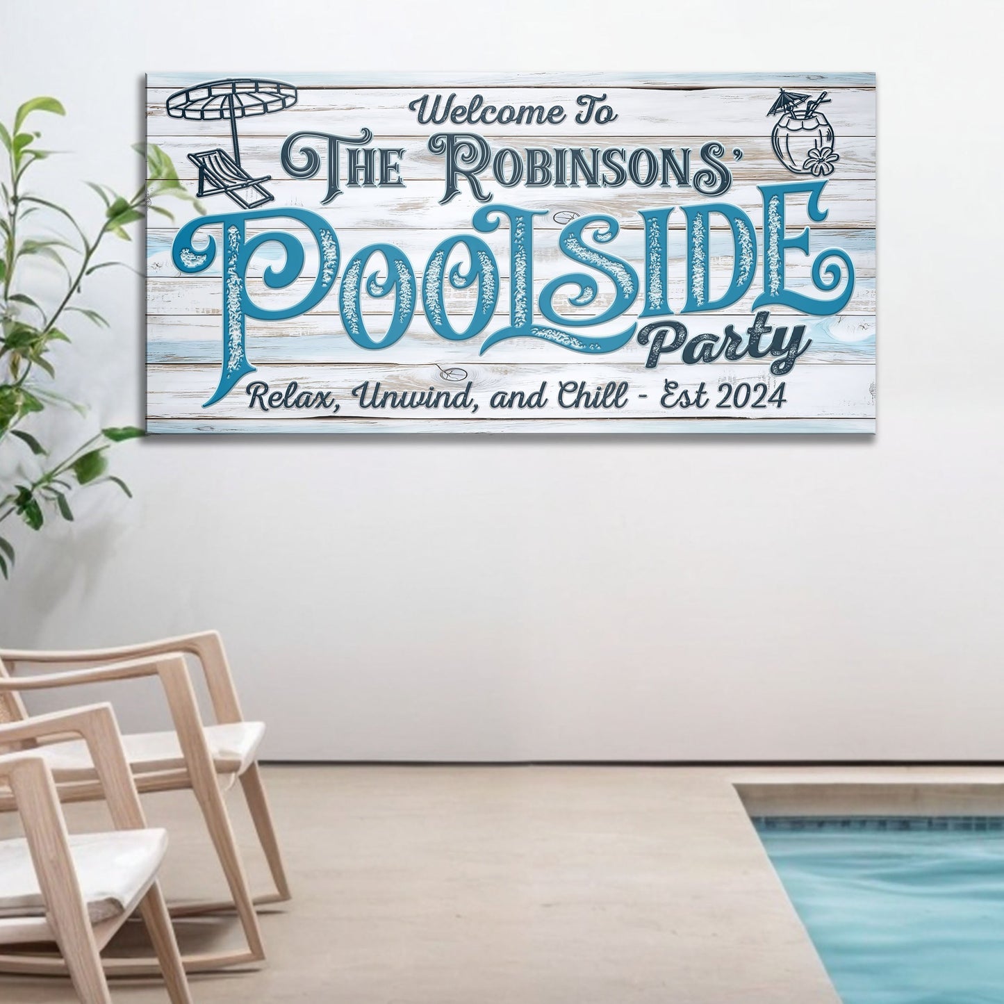 Personalized Pool Party Sign