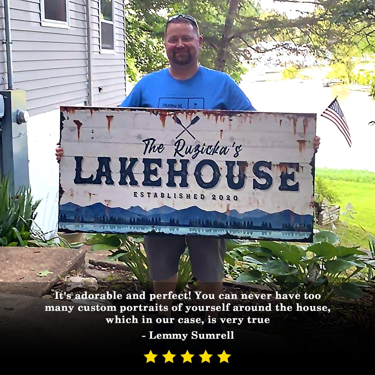 Family Lake House Vintage Sign