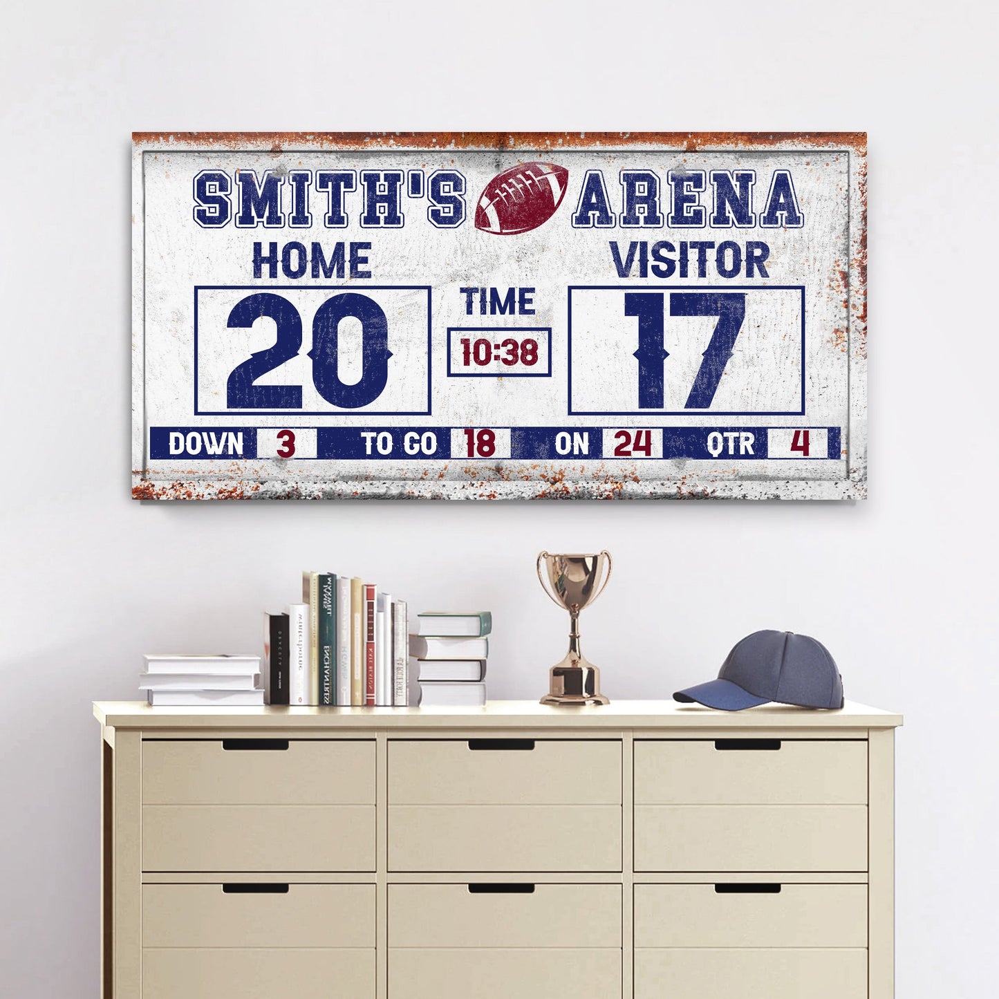 Personalized Football Scoreboard Sign