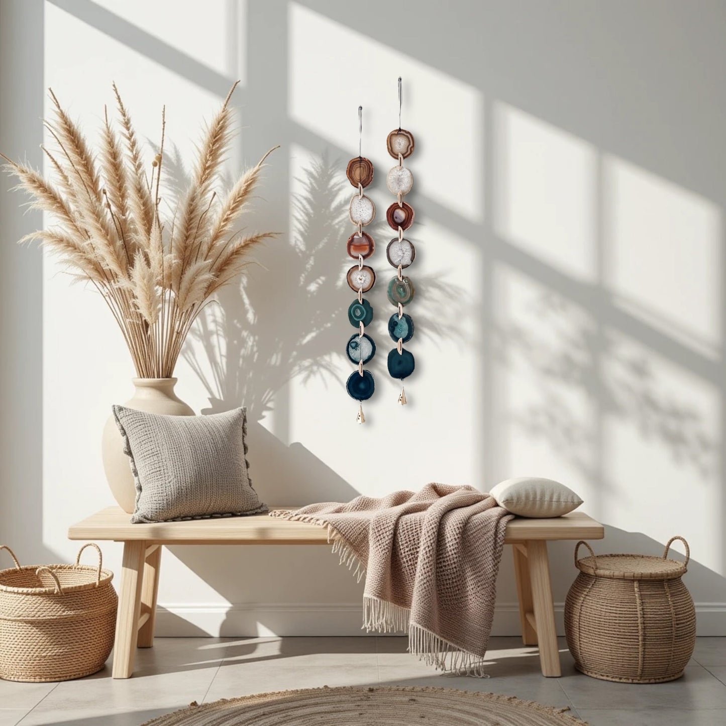 Natural Agate x Bell Garland Wall Hanging