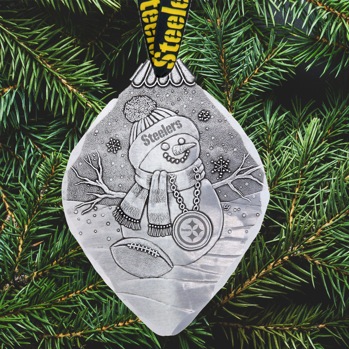 Pittsburgh Steelers Superfan Snowman Ornament