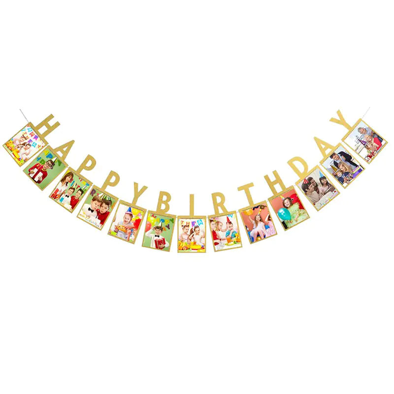 Baby's First Year Photo Wall Decor with Banners and Clips