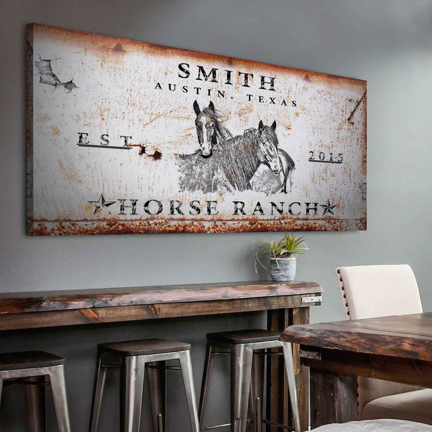 Rustic Horse Ranch Sign