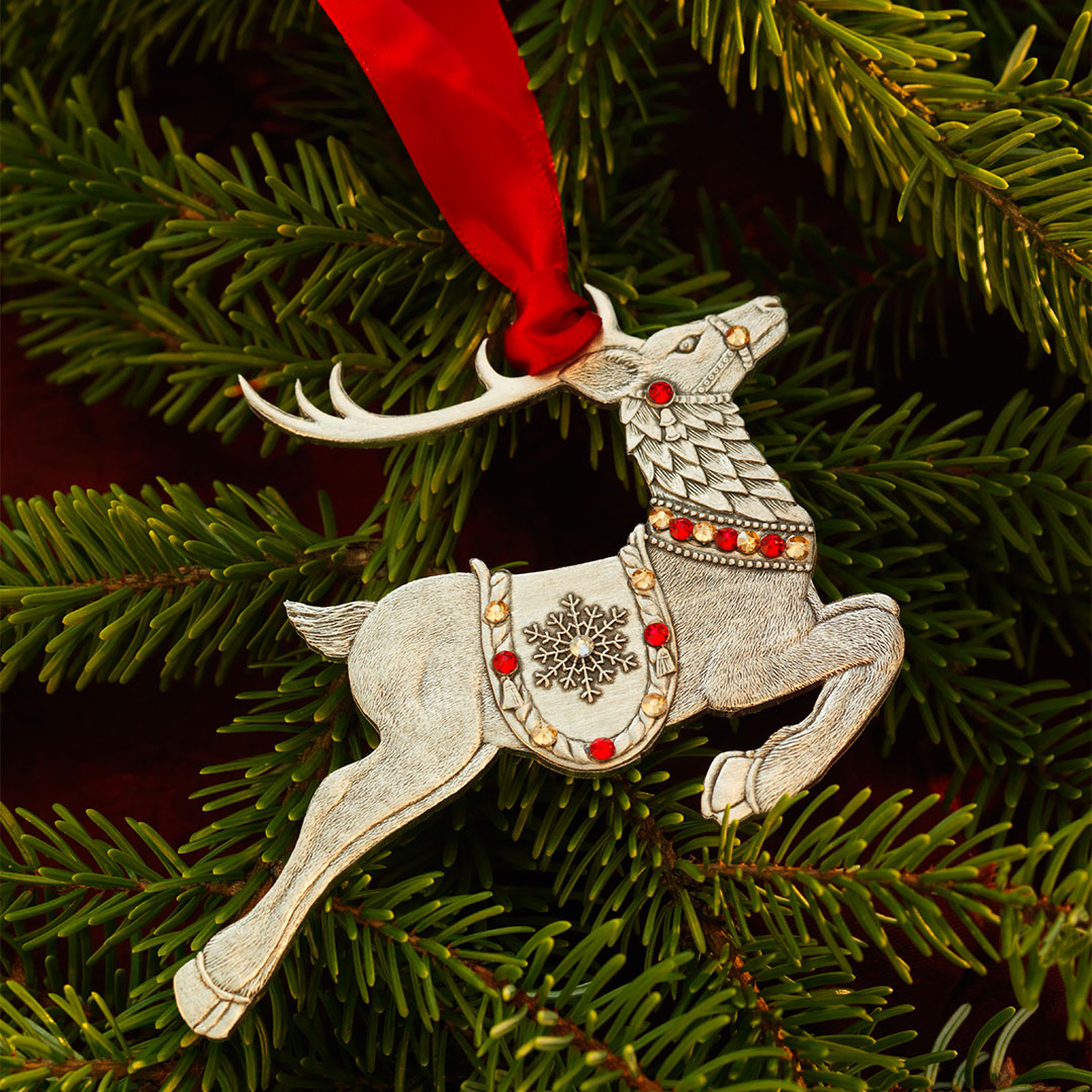 Merry Reindeer Ornament (Aluminum)