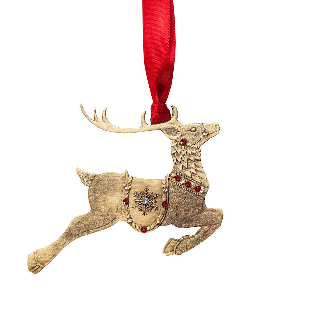 Merry Reindeer Ornament (Bronze)