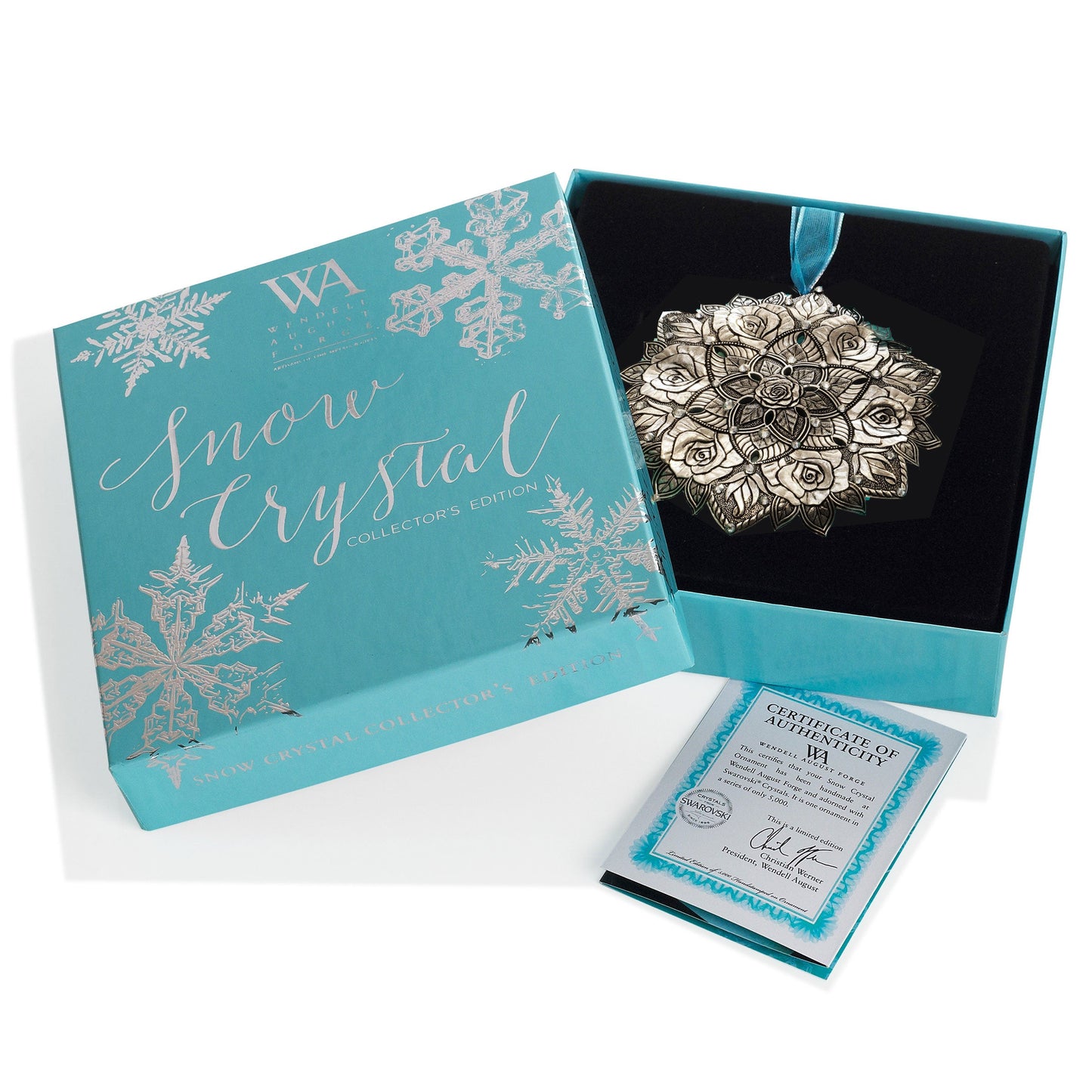 Snow Crystal Rose Ornament (Aluminum)