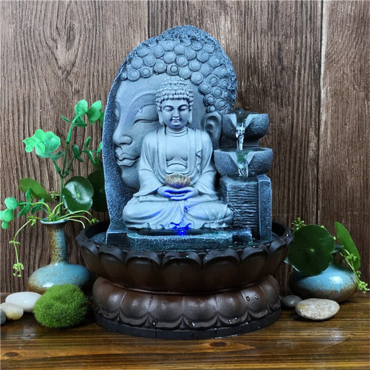 LED Indoor Tabletop Buddha Water Fountain