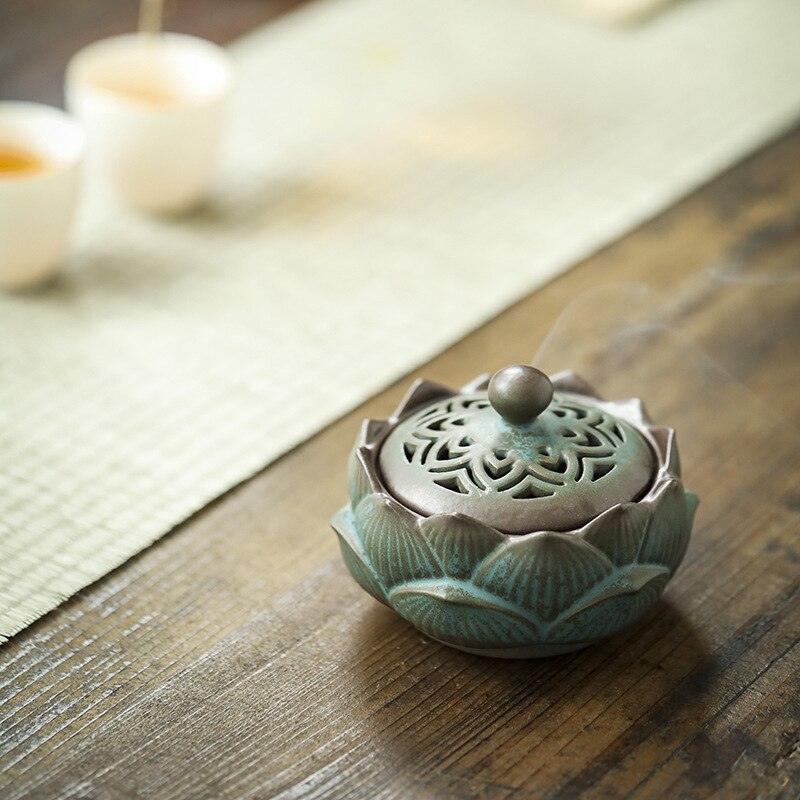 Lotus Ceramic Coil Incense Censer Holder
