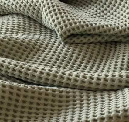 Chunky Waffle-Weave Turkish Organic-Cotton Blanket or Throw