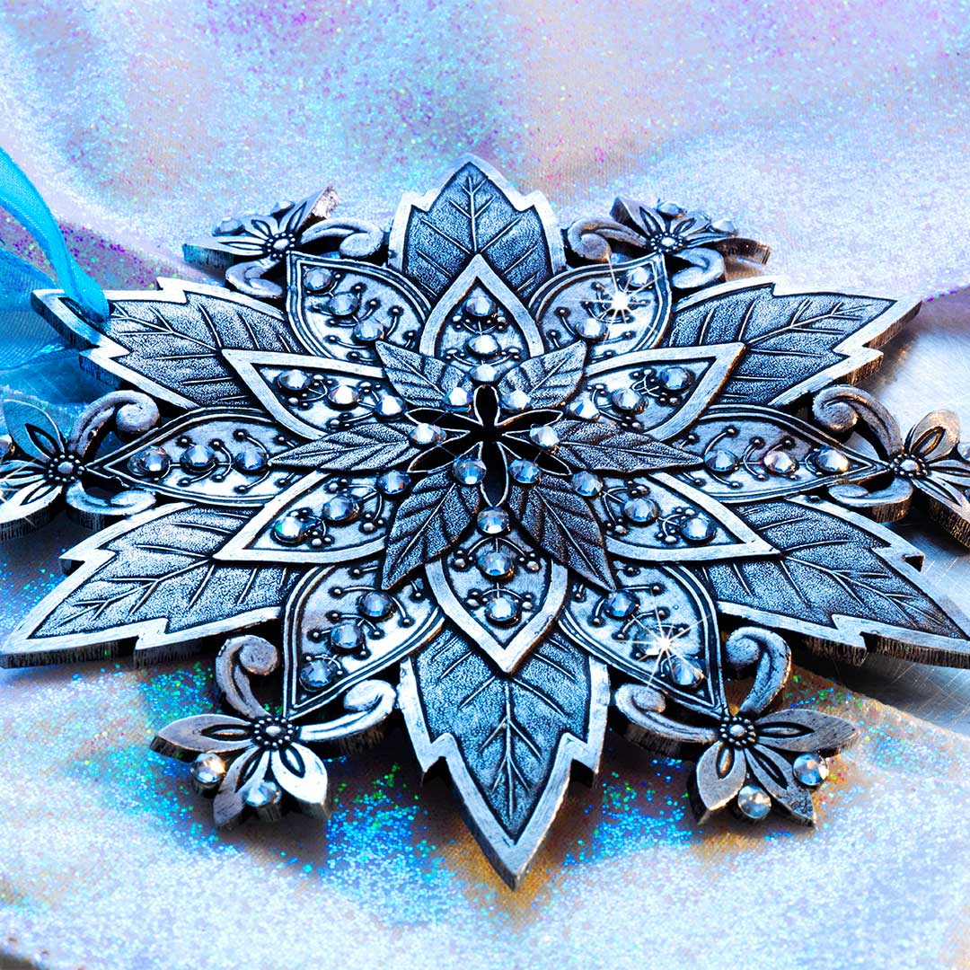 Snow Crystal Poinsettia Ornament (Aluminum)