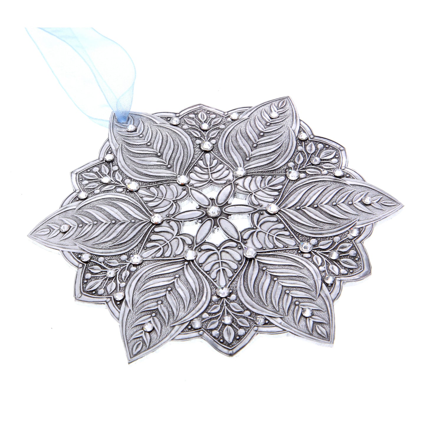 Snow Crystal Winter Greens Ornament (Aluminum)