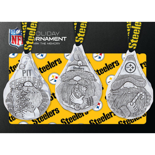 Pittsburgh Steelers 3-Piece Gridiron Gnomes Ornament Set