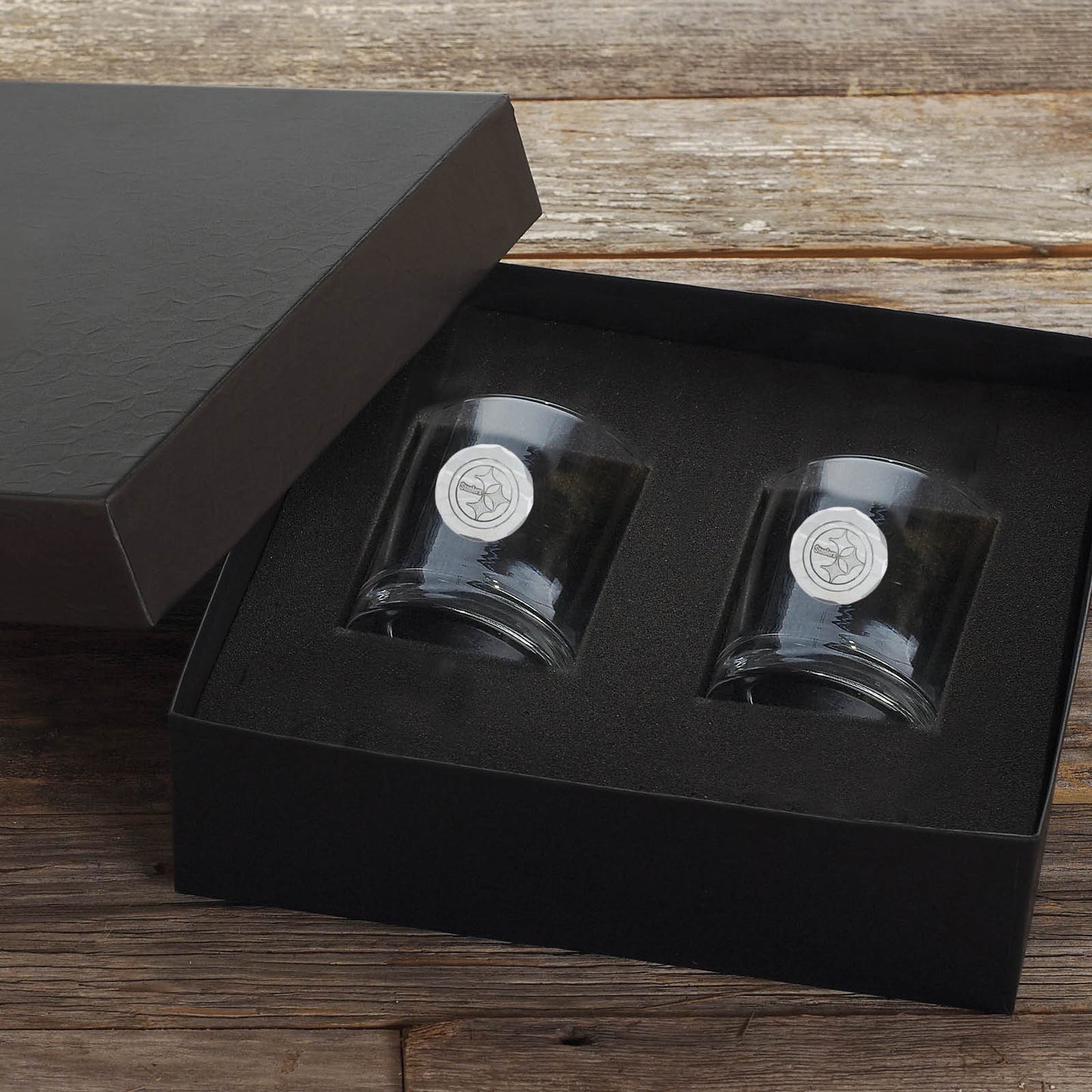 Pittsburgh Steelers 2-Piece Stemless Wine Glass Set (Aluminum)